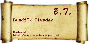 Busák Tivadar névjegykártya
